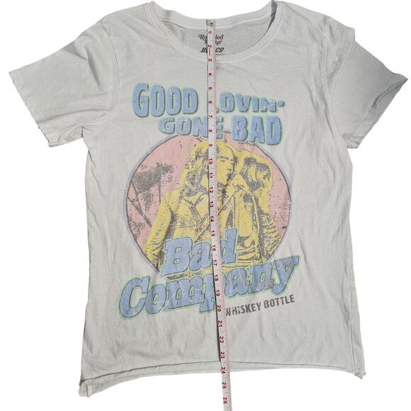 Recycled Karma Bad Company Good Lovin Gone Bad Graphic Band Tee White Large - Picture 4 of 6